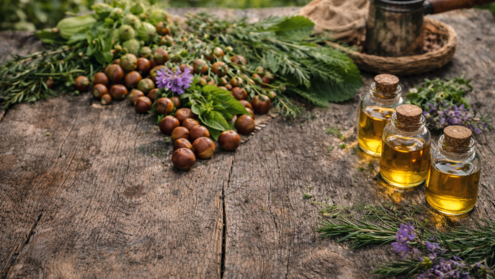 Karadeniz doğal sabun hammaddeleri — fındık, bitkisel yağlar ve aromatik bitkiler