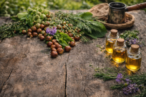 Karadeniz doğal sabun hammaddeleri — fındık, bitkisel yağlar ve aromatik bitkiler