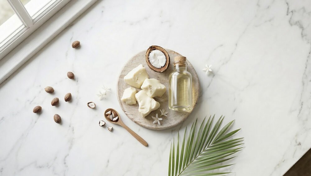 Babassu yağı ve Orbignya oleifera çekirdeği — beyaz katı yağ ve tropikal palmiye