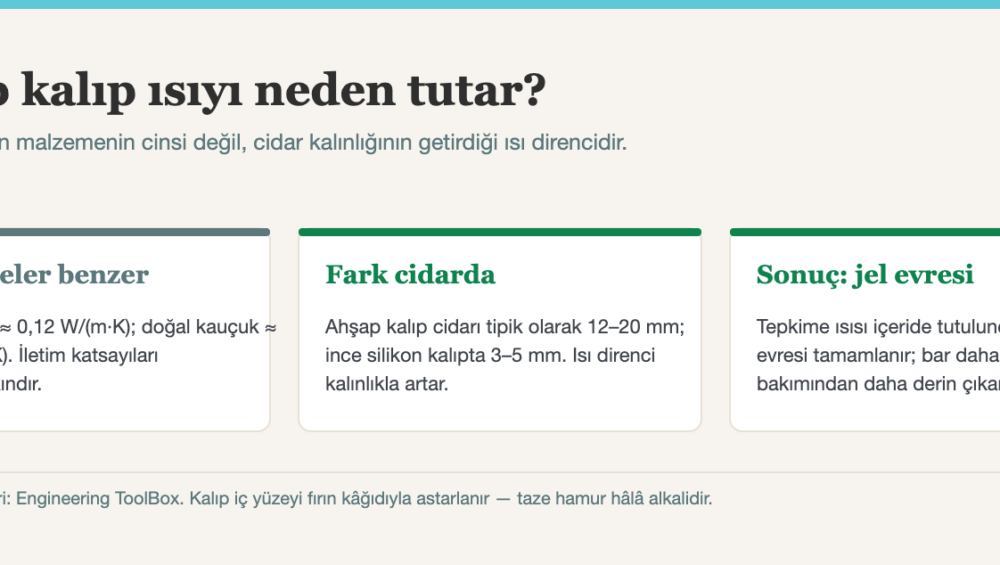 Ahşap sabun kalıbı neden ısıyı tutar — cidar kalınlığı ve jel evresi diyagramı