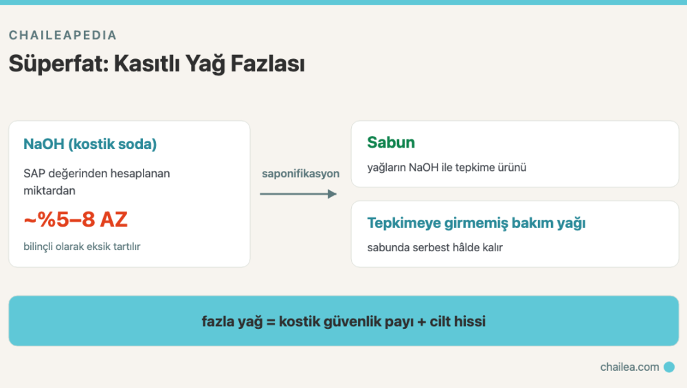Süperfat (Yağ Fazlası) Nedir? Soğuk Yöntemde Reaksiyona Girmeyen Yağın Rolü ve Kostik Güvenlik Payı 1 Süperfat (Yağ Fazlası) Nedir? Soğuk Yöntemde Reaksiyona Girmeyen Yağın Rolü ve Kostik Güvenlik Payı